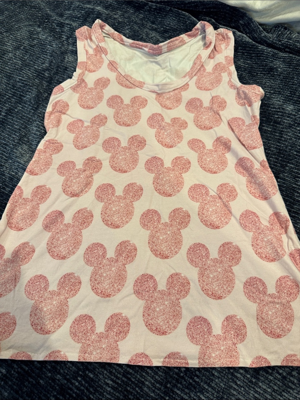 Womens M Pink Mickey Print Tank Top